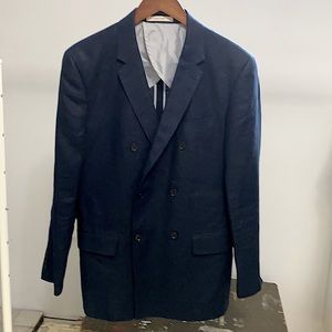 Club Monaco, Linen, Double Breasted, Navy Blazer